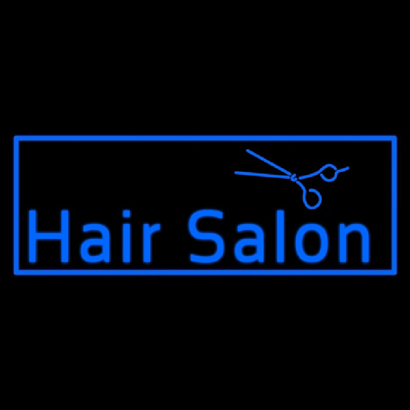 Blue Hair Salon Logo Enseigne Néon