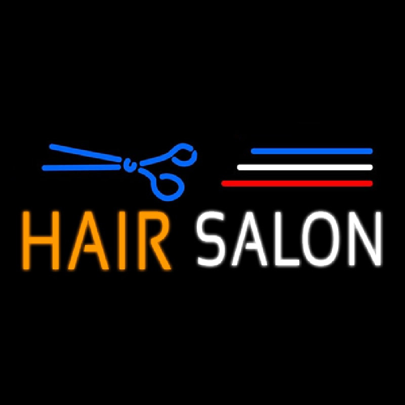 Blue Hair Salon Logo Enseigne Néon