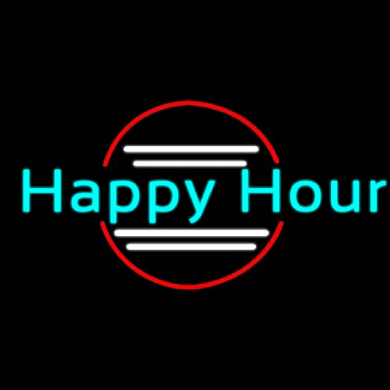 Blue Happy Hour Enseigne Néon