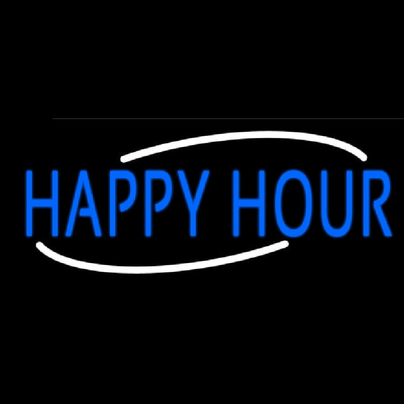 Blue Happy Hour Enseigne Néon