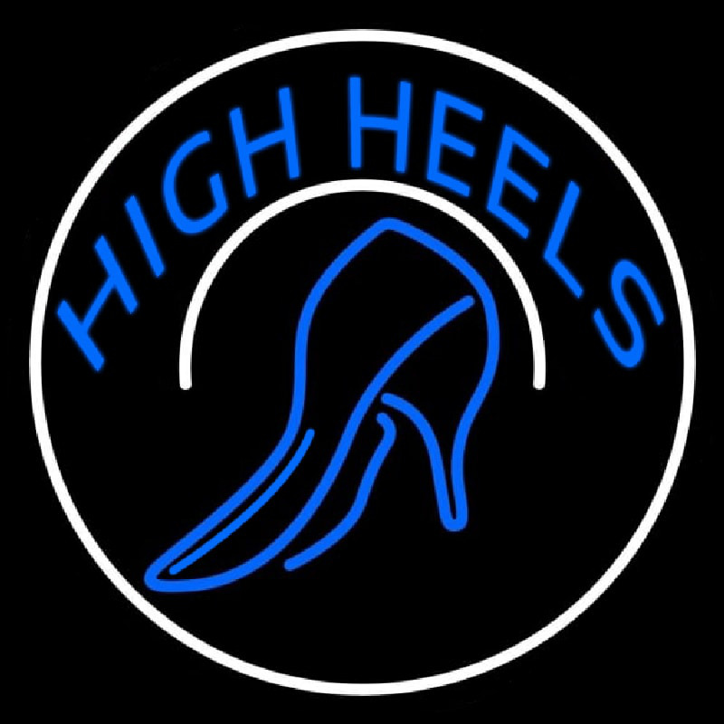 Blue High Heels With Sandal Enseigne Néon