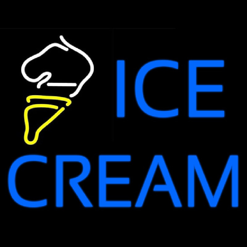 Blue Ice Cream With Cone Enseigne Néon