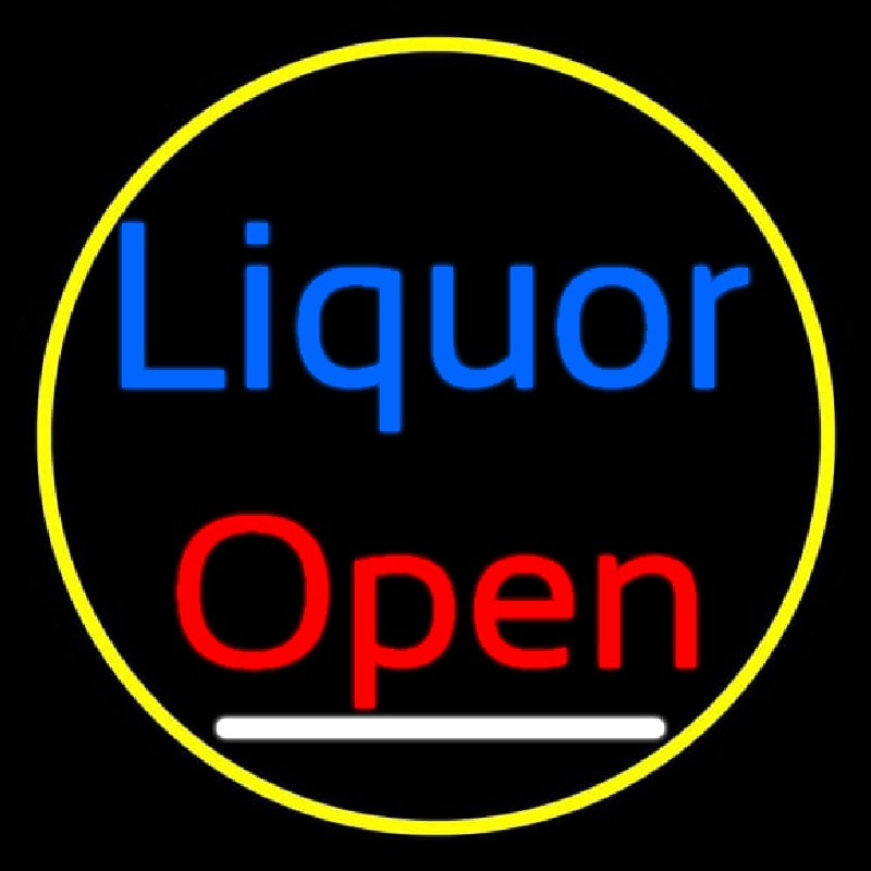Blue Liquor Open 1 Enseigne Néon