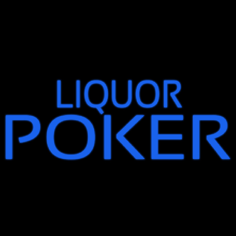 Blue Liquor Poker Enseigne Néon