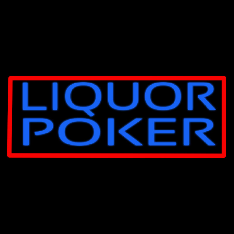 Blue Liquor Poker Enseigne Néon
