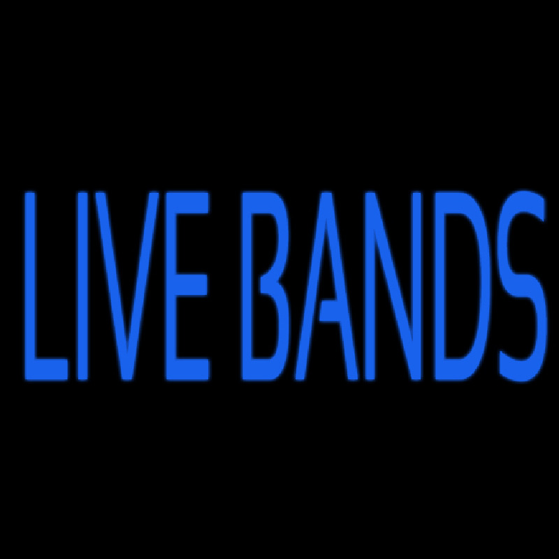 Blue Live Bands Enseigne Néon