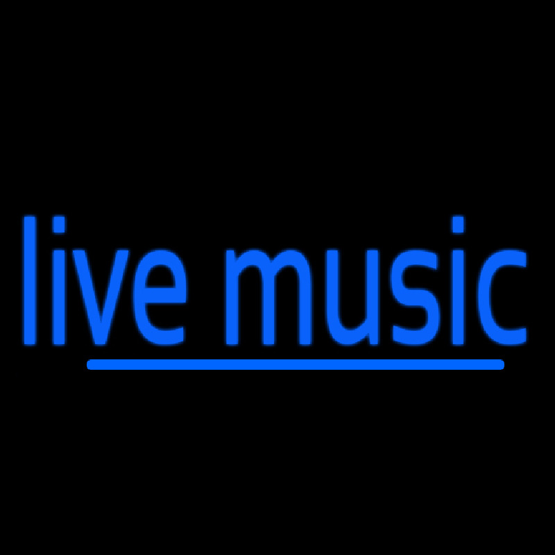 Blue Live Music 2 Enseigne Néon