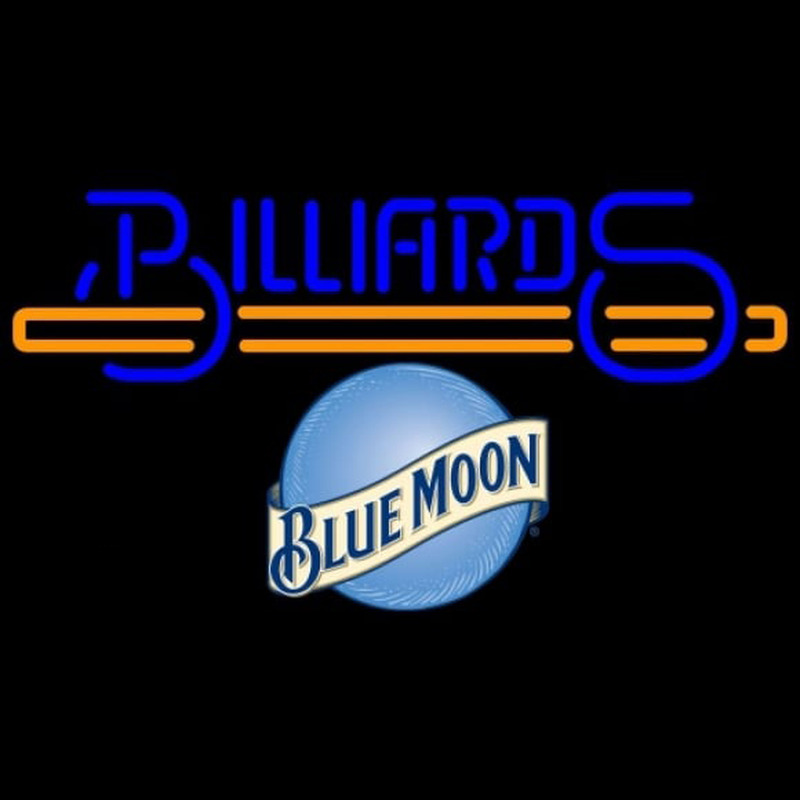 Blue Moon Billiards Te t With Stick Pool Beer Sign Enseigne Néon