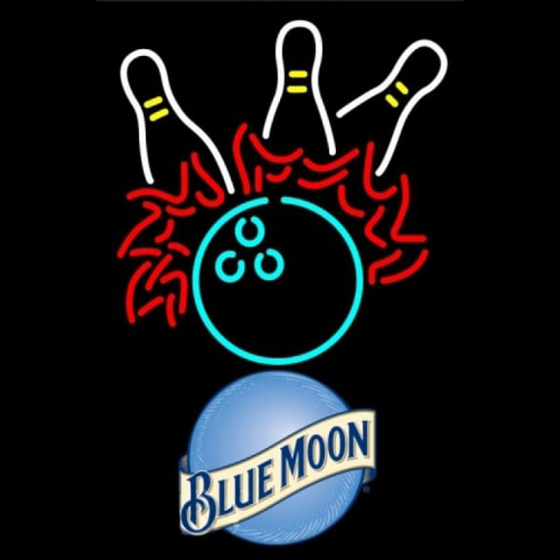 Blue Moon Bowling Pool Beer Sign Enseigne Néon