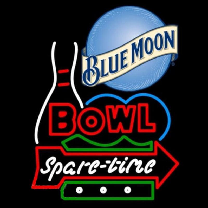 Blue Moon Bowling Spare Time Beer Sign Enseigne Néon