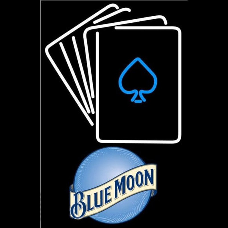 Blue Moon Cards Beer Sign Enseigne Néon