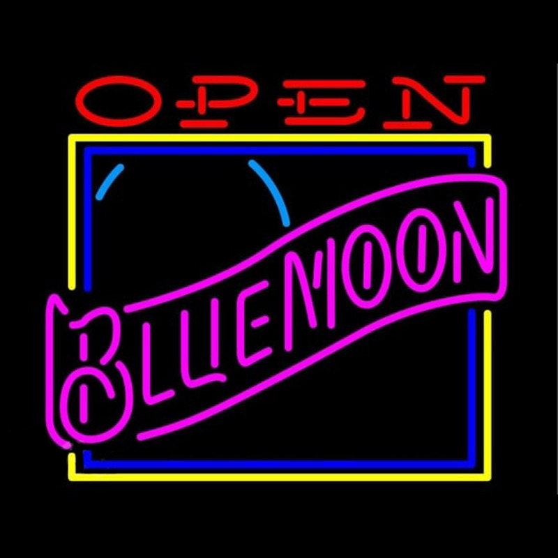Blue Moon Classic Open Beer Sign Enseigne Néon