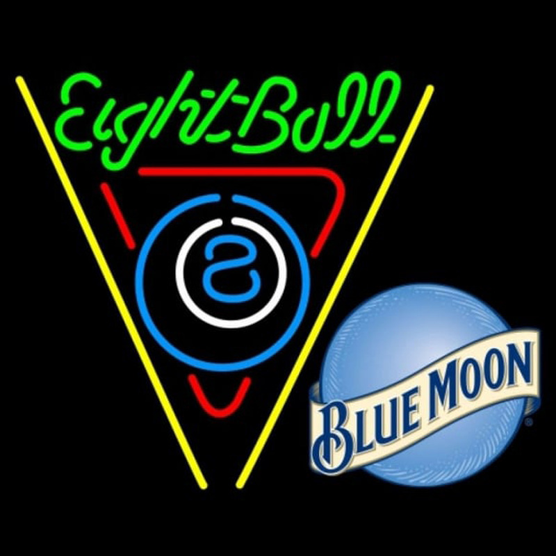 Blue Moon Eightball Billiards Pool Beer Sign Enseigne Néon