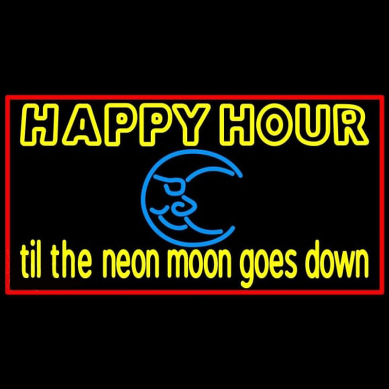 Blue Moon Happy Hour Till Beer Sign Enseigne Néon