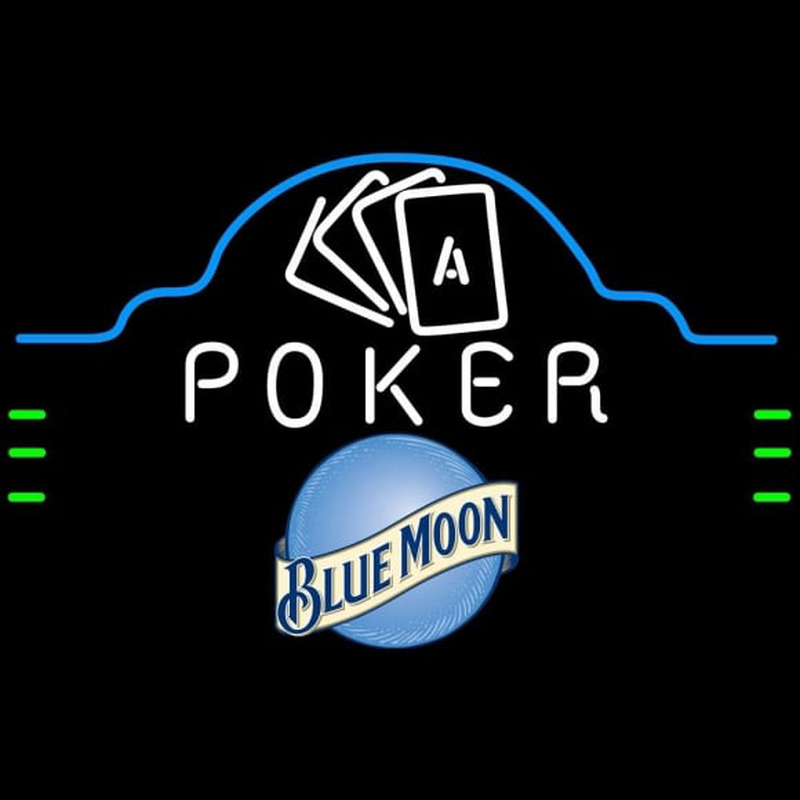 Blue Moon Poker Ace Cards Beer Sign Enseigne Néon