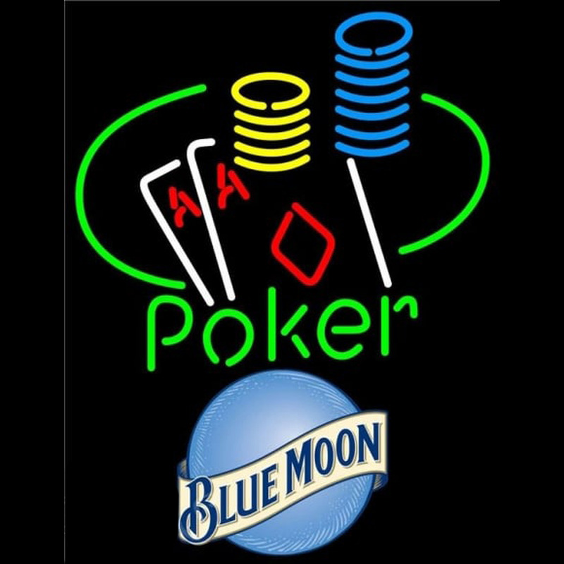 Blue Moon Poker Ace Coin Table Beer Sign Enseigne Néon