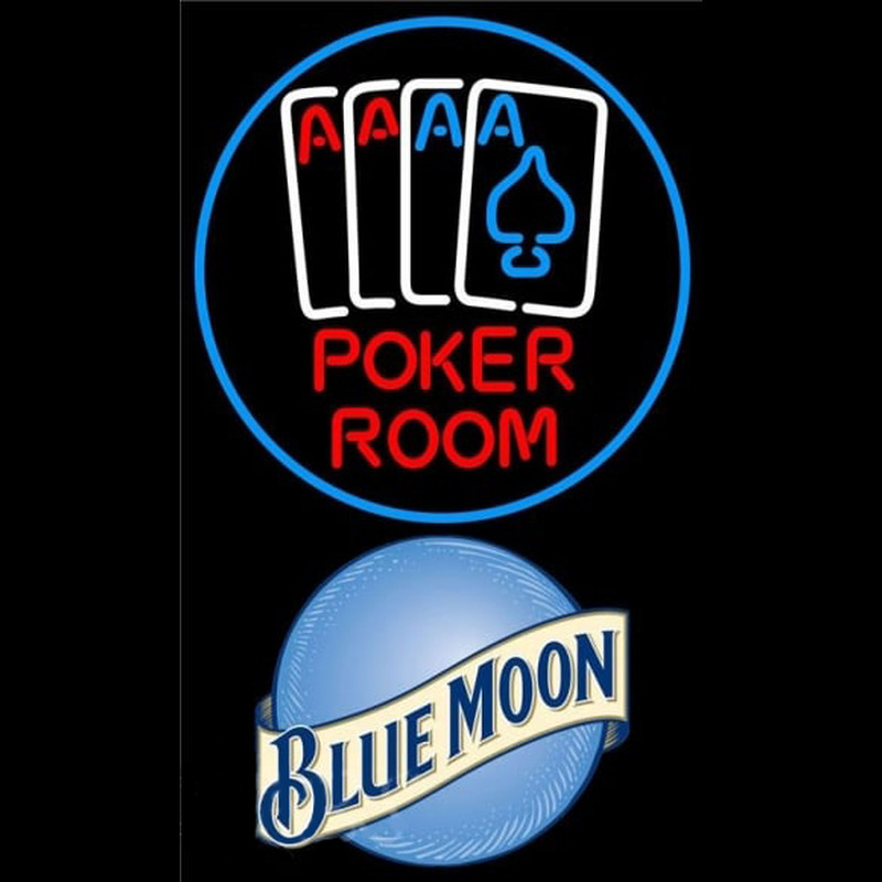 Blue Moon Poker Room Beer Sign Enseigne Néon