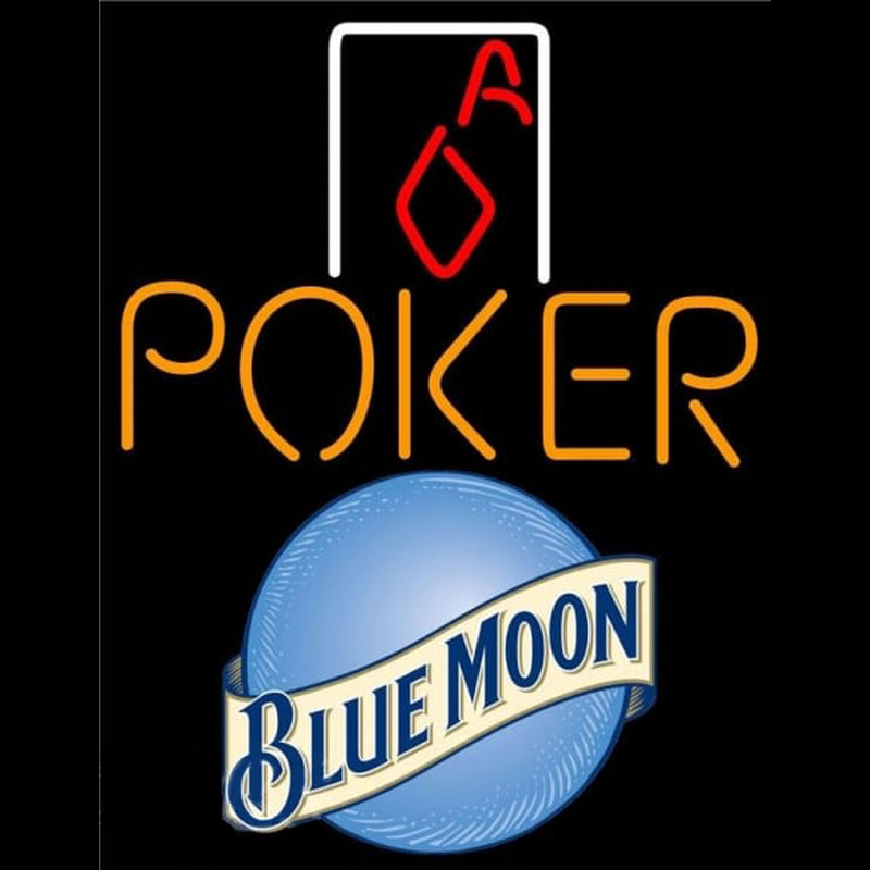 Blue Moon Poker Squver Ace Beer Sign Enseigne Néon