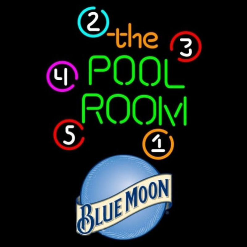 Blue Moon Pool Room Billiards Beer Sign Enseigne Néon