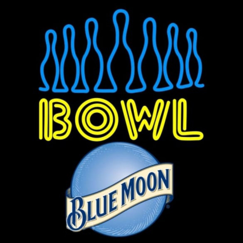 Blue Moon Ten Pin Bowling Beer Sign Enseigne Néon