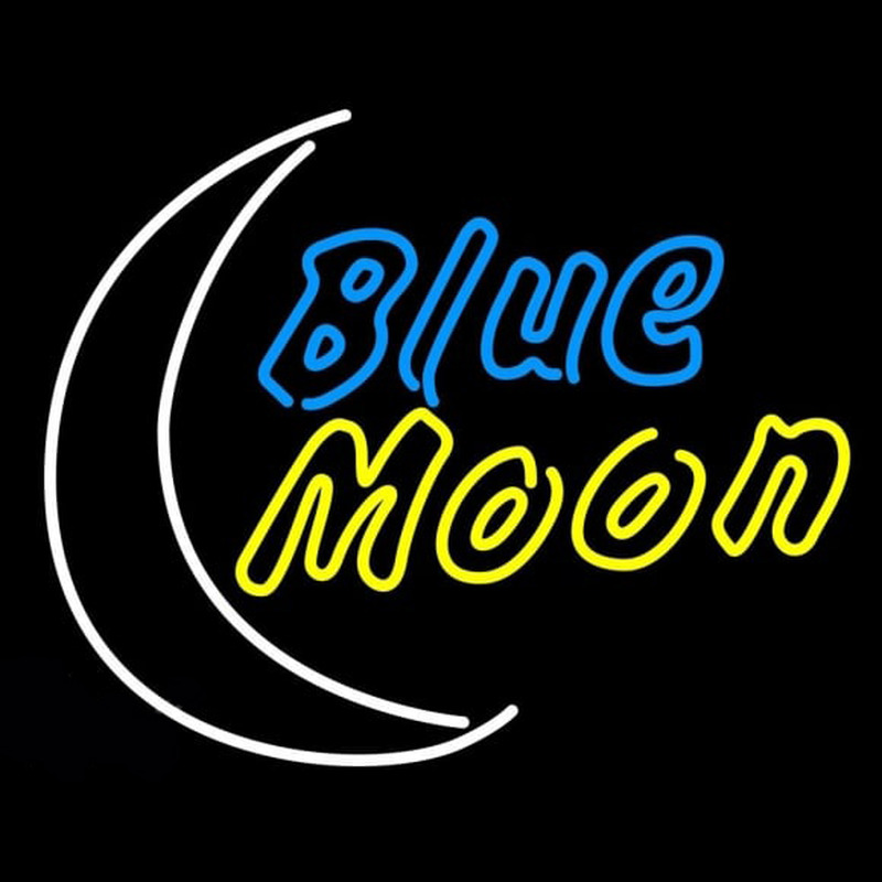Blue Moon Yellow Beer Sign Enseigne Néon