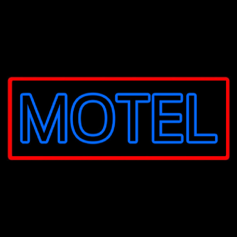 Blue Motel Double Stroke And Red Border Enseigne Néon