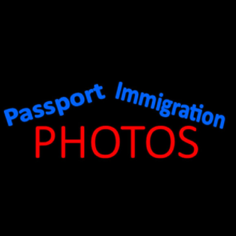 Blue Passport Immigration Photos Enseigne Néon