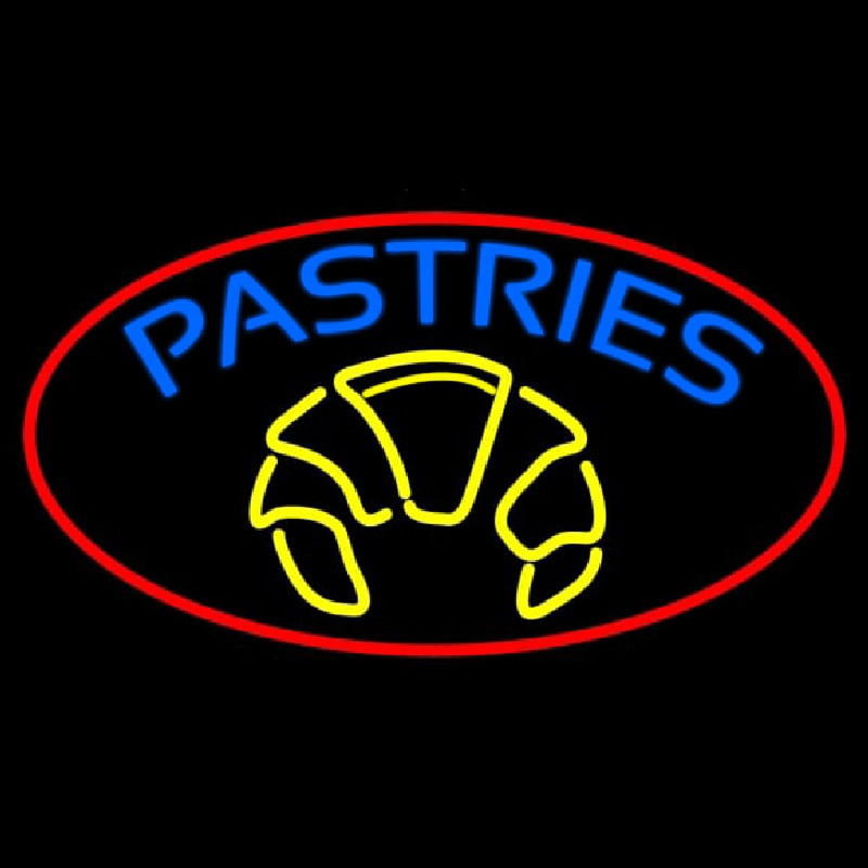 Blue Pastries Logo Enseigne Néon