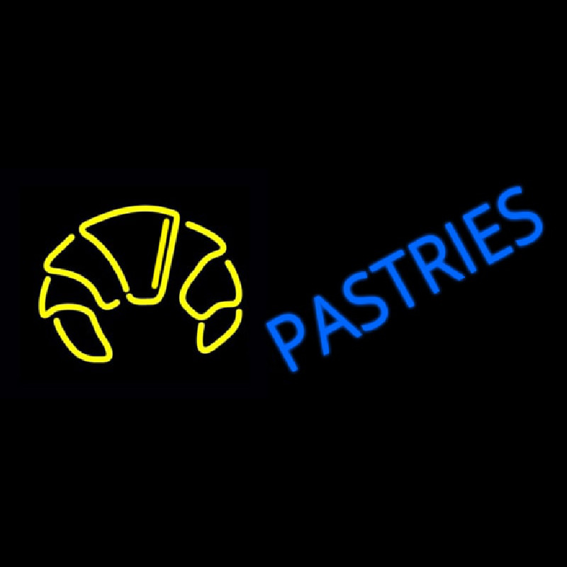 Blue Pastries Logo Enseigne Néon