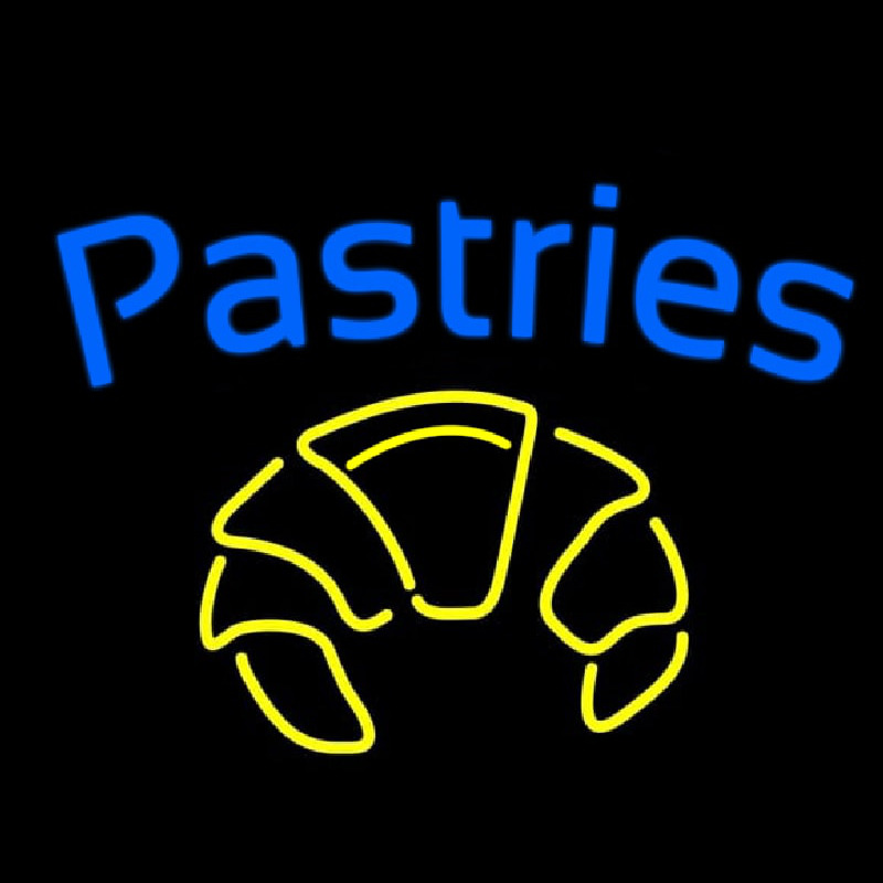 Blue Pastries Logo Enseigne Néon