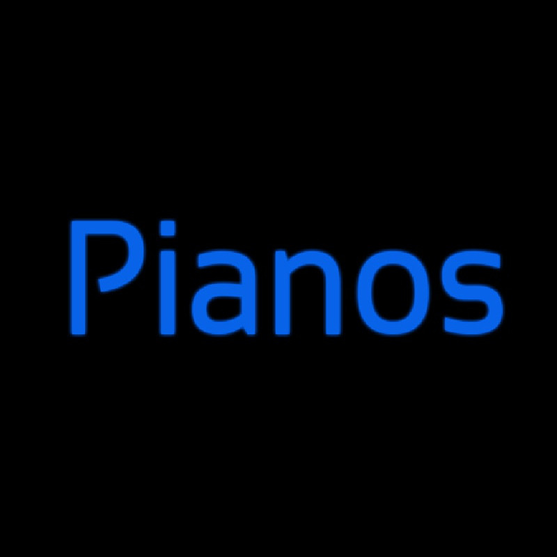 Blue Pianos Cursive 1 Enseigne Néon