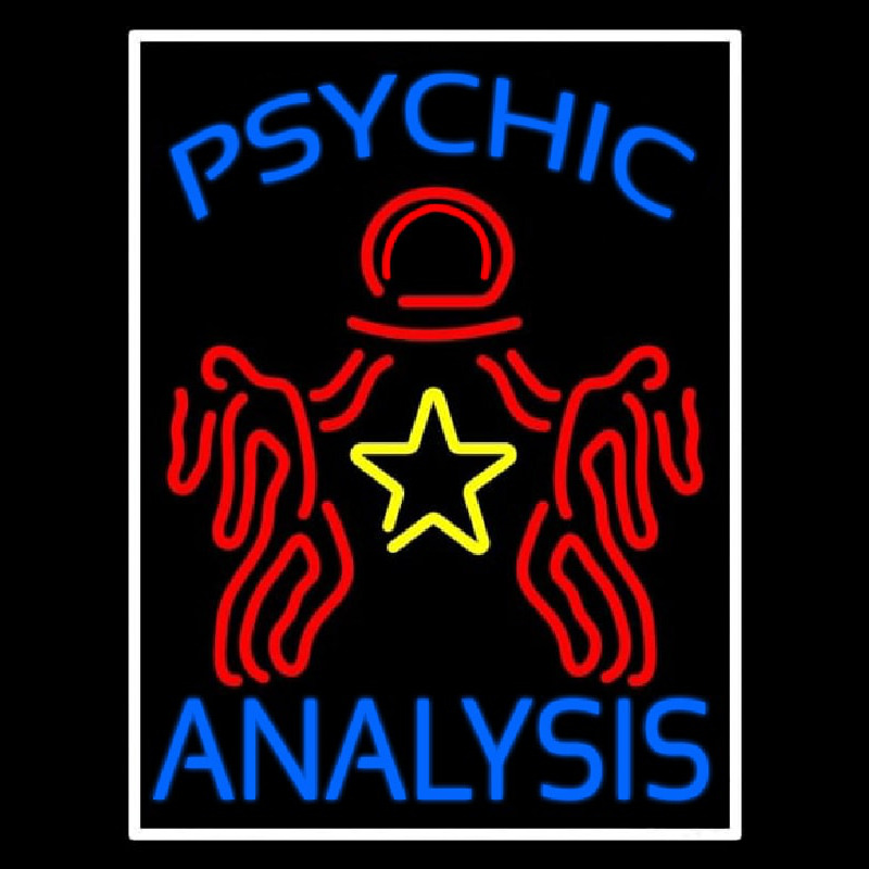 Blue Psychic Analysis With Logo Enseigne Néon