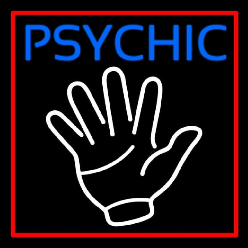 Blue Psychic Red Border Enseigne Néon