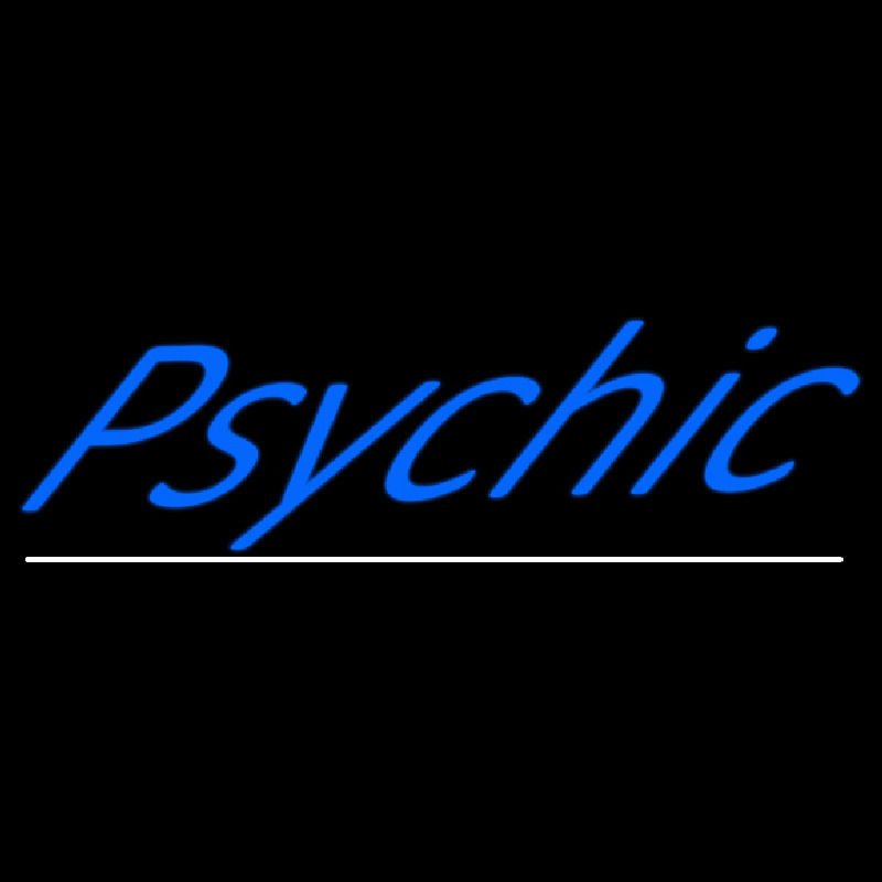 Blue Psychic White Line Enseigne Néon