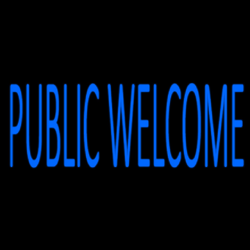 Blue Public Welcome Enseigne Néon