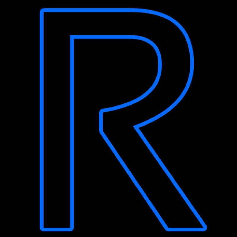 Blue R Logo Enseigne Néon