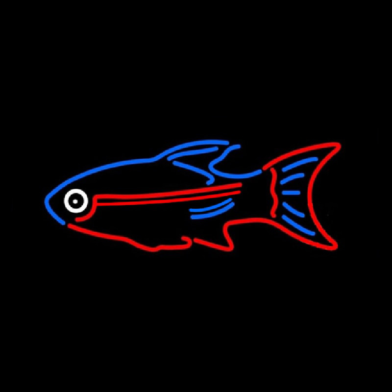 Blue Red Fish Enseigne Néon