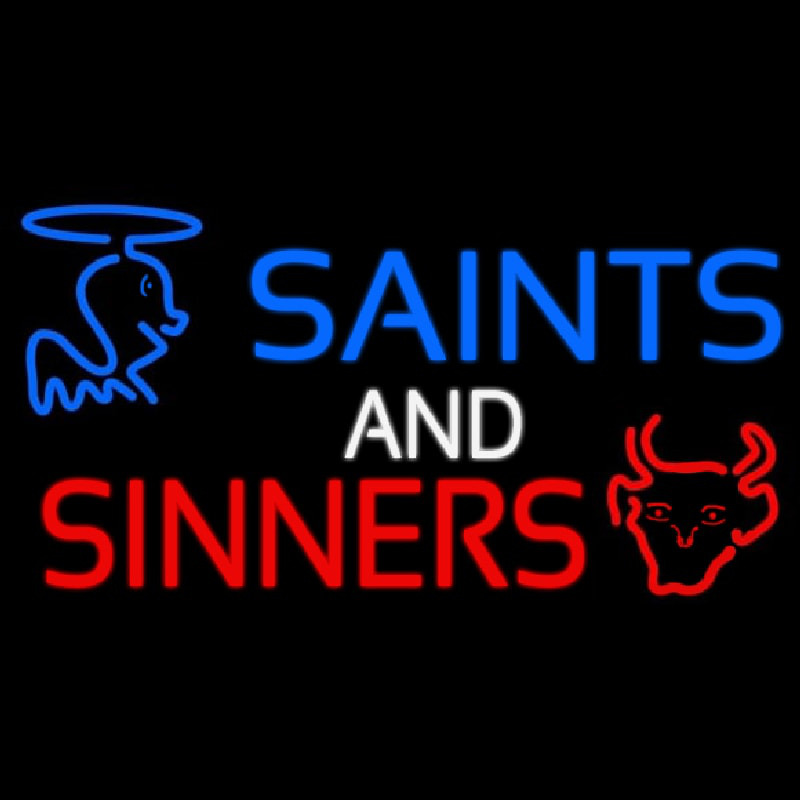 Blue Saints And Red Sinners Enseigne Néon