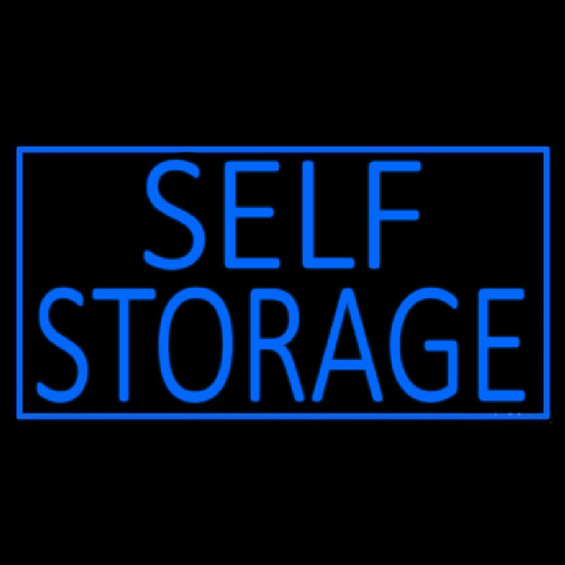 Blue Self Storage With Border Enseigne Néon