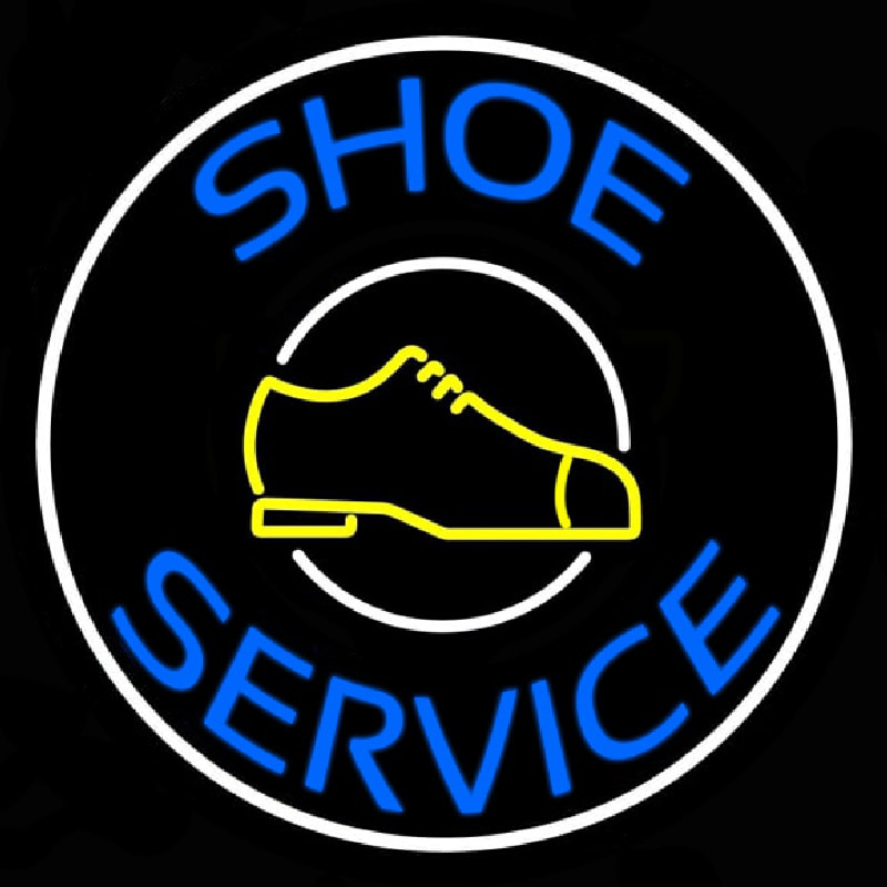 Blue Shoe Service Enseigne Néon