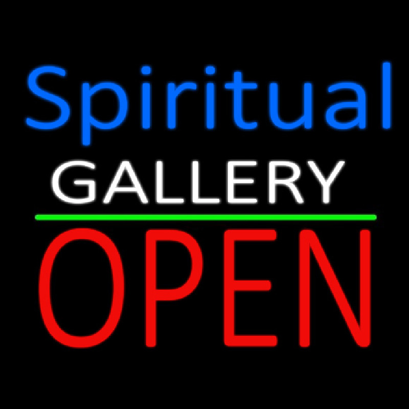 Blue Spritual White Gallery With Open 1 Enseigne Néon