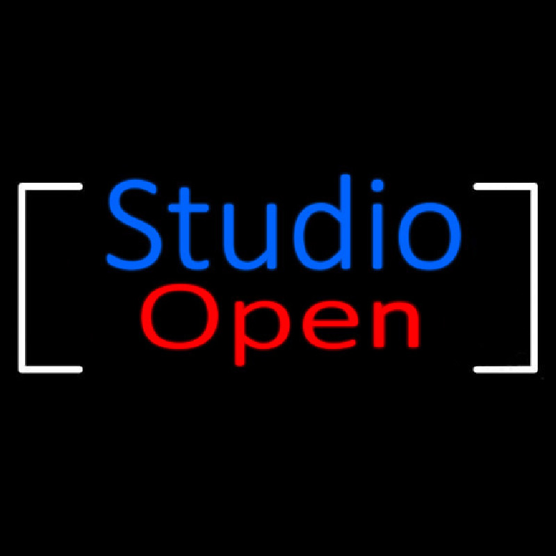 Blue Studio Red Open Border Enseigne Néon
