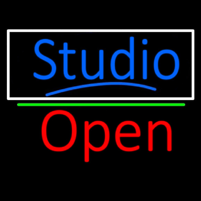 Blue Studio With Open 2 Enseigne Néon