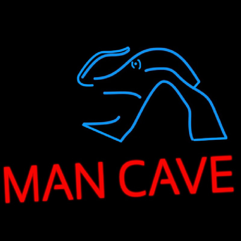 Blue Waves Red Man Cave Enseigne Néon
