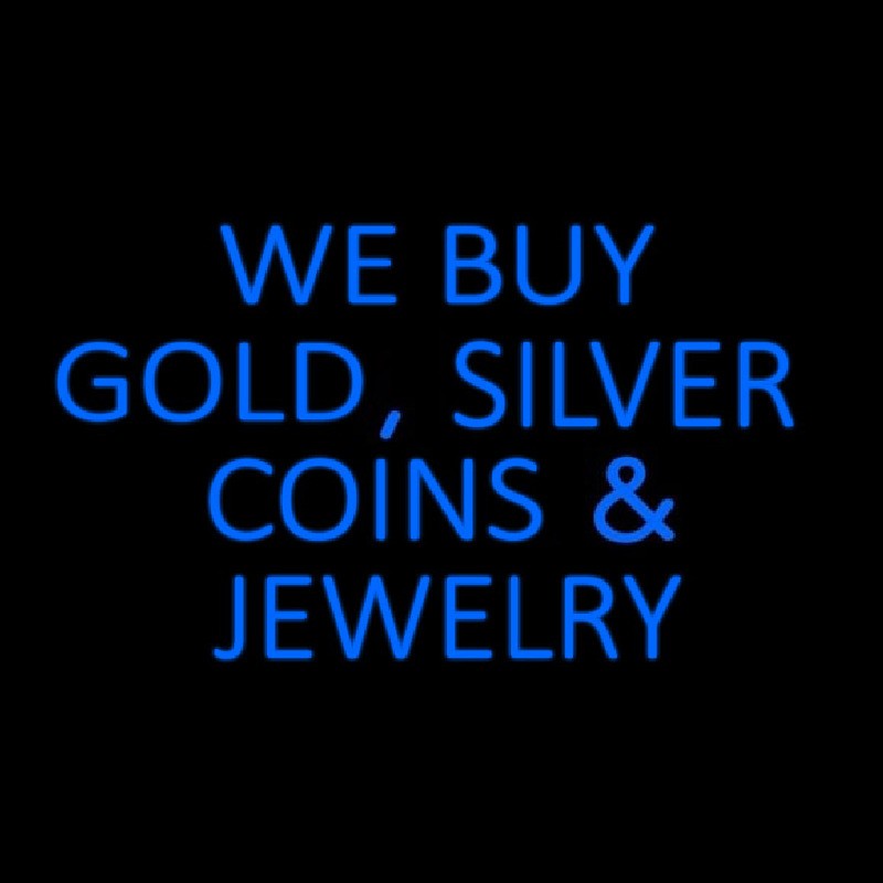 Blue We Buy Gold Silver Coins And Jewelry Enseigne Néon