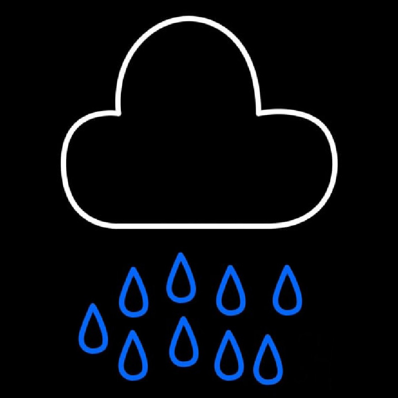 Blue White Cloud Raindrops Series Enseigne Néon