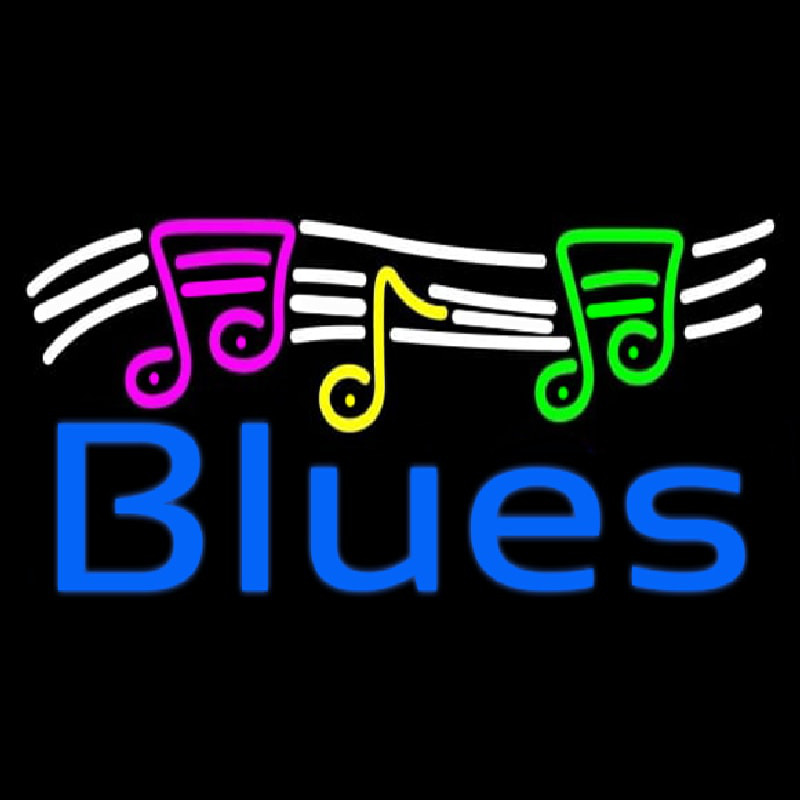 Blues With Musical Note 1 Enseigne Néon