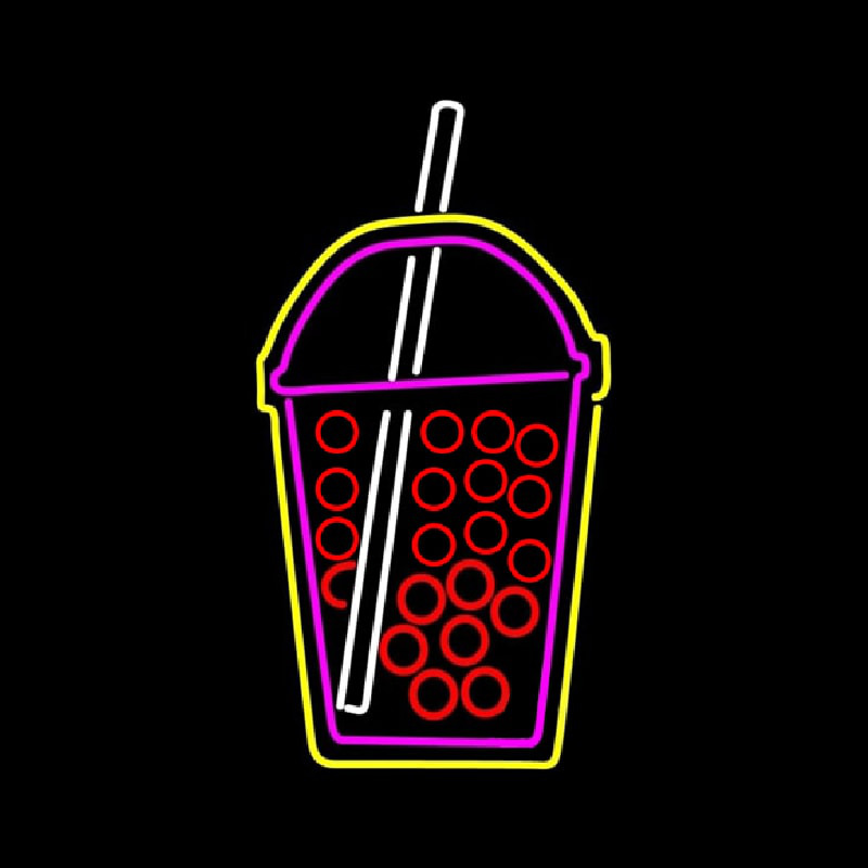 Boba Tea Symbol Enseigne Néon