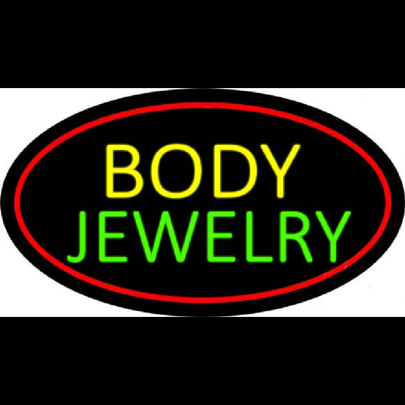 Body Jewelry Oval Red Enseigne Néon