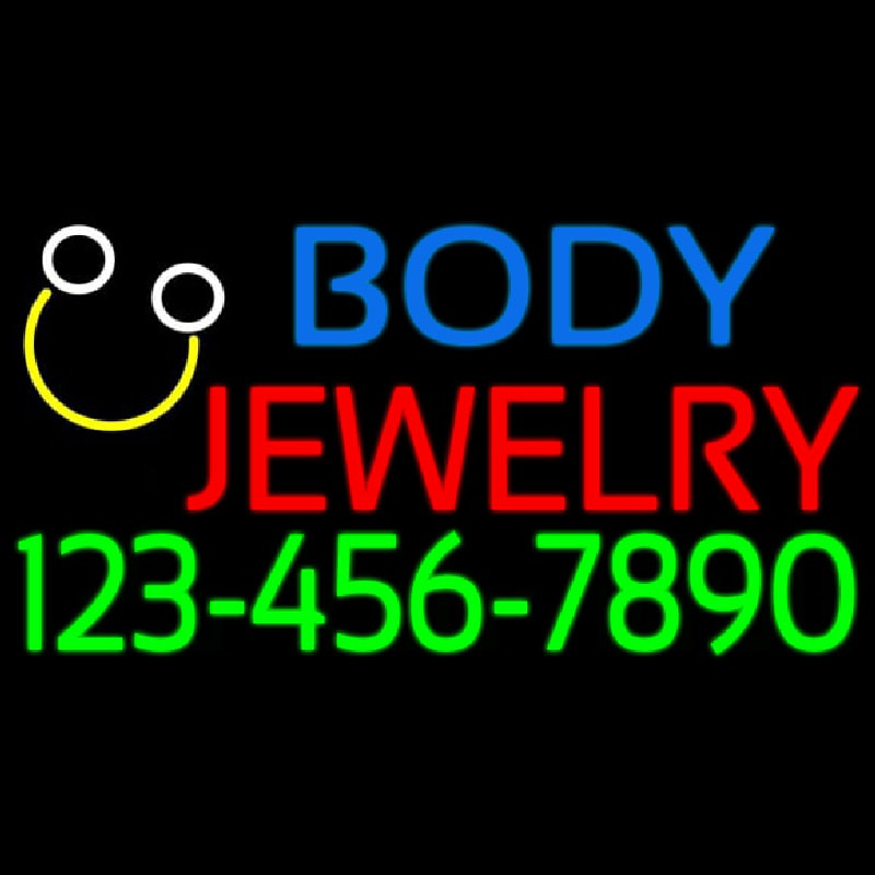 Body Jewelry With Phone Number Enseigne Néon